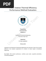 University of Cape Town: Power Station Thermal Efficiency Performance Method Evaluation