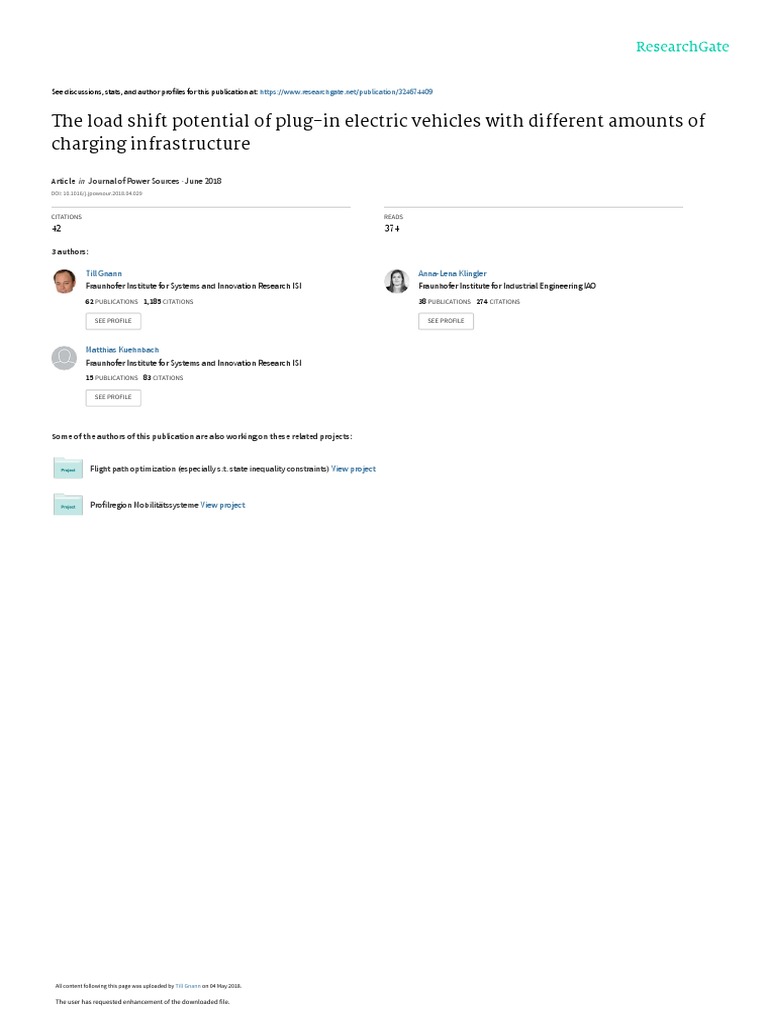 The Load Shift Potential of PlugIn Electric Vehicles With Different