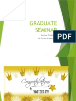 Graduate Seminar: Seminar Evaluation AR Forum Preparation