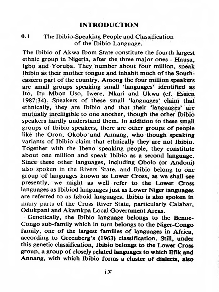 Ibibio Language PDF Nigeria Linguistics