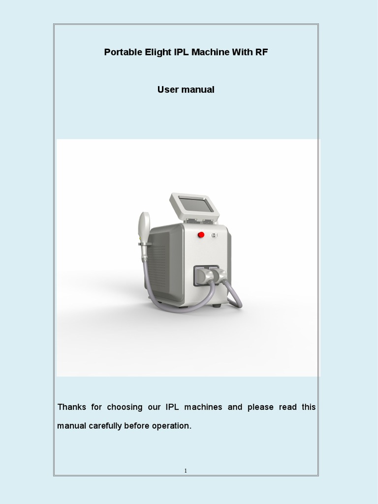 IPL Machine User Manual | PDF | Power Supply | Hair