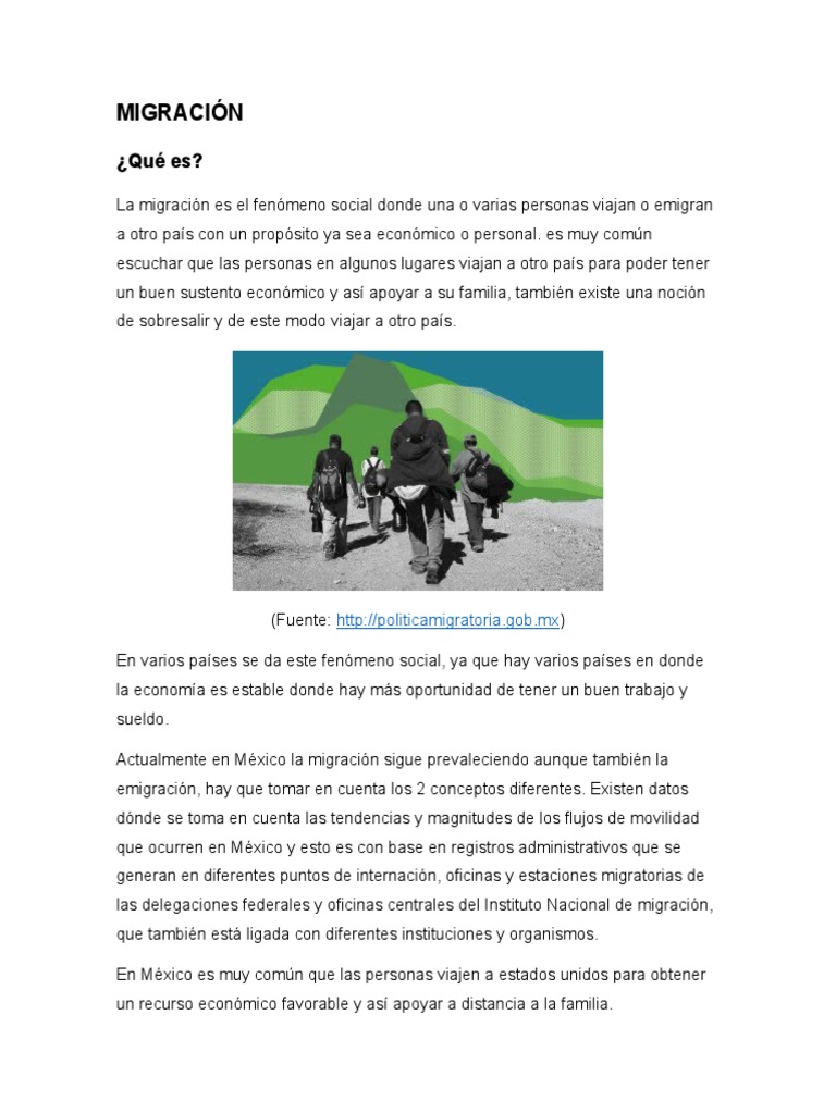 Causas y Consecuencias de la Migración | PDF | Migración humana | México