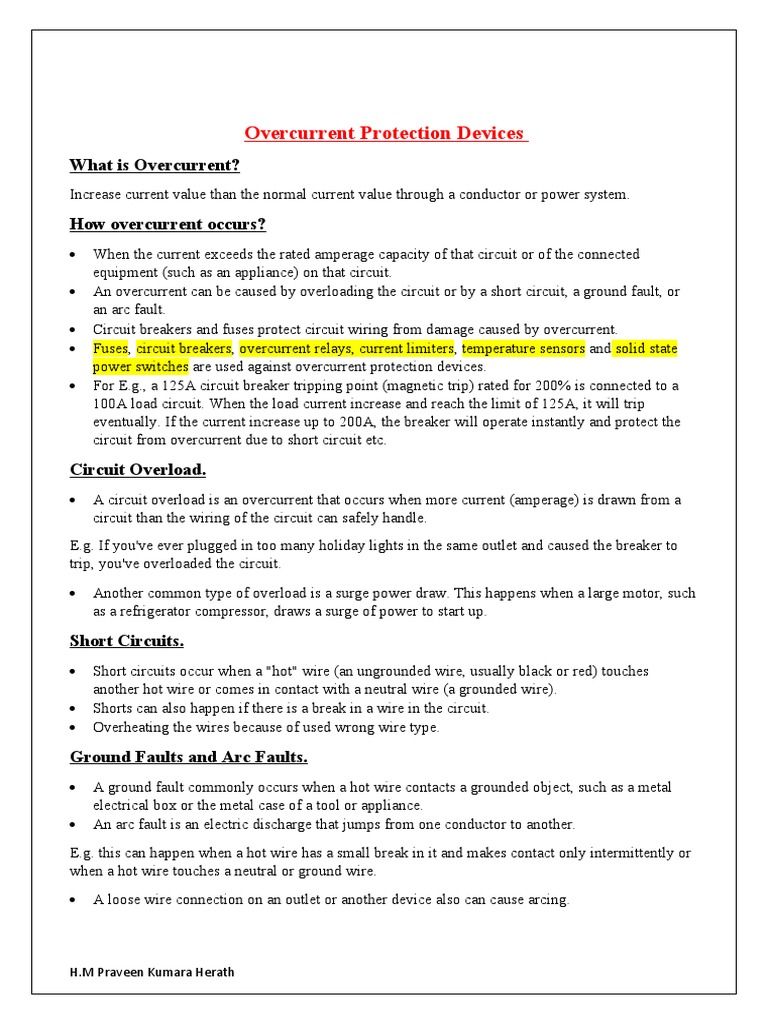 Overcurent Protective Devices | PDF | Fuse (Electrical) | Relay