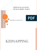 Offences Against Human Body-Part I: Kidnapping & Abduction