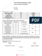 Laporanperkembangananak: Rumahtahfi Dzdar Usysyi Fa