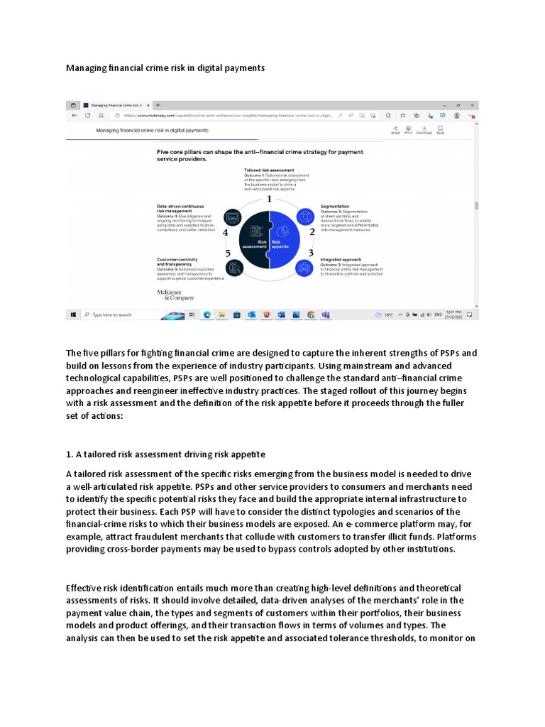 Financial Crime Risk Management in Payments | PDF | Risk | Money Laundering