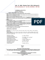 N 2023 Review Test-1 (P2) - (29-Aug-21)
