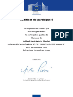 Certificat de Participació: Per La Present Se Certifica Que
