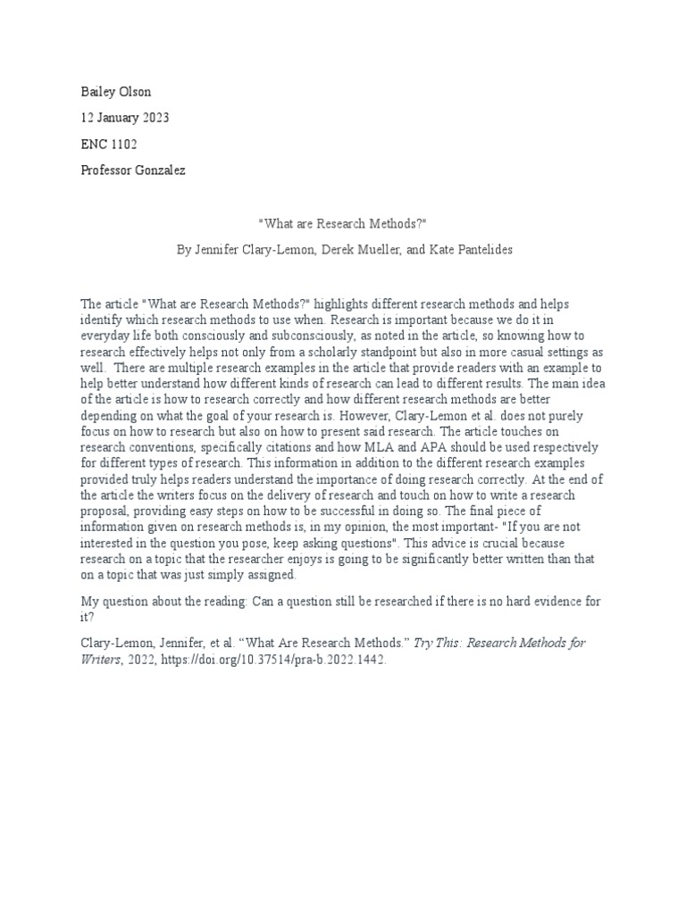 What Are Research Methods | PDF | Science & Mathematics