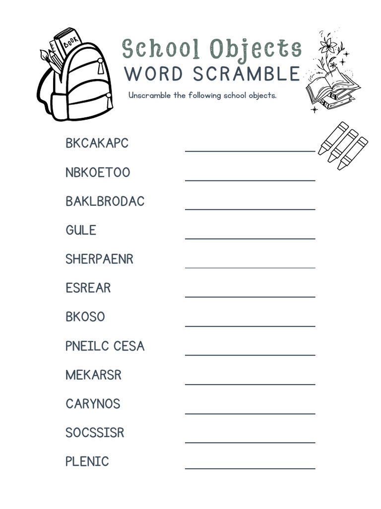 Atividade Em Ingles Sobre Materiais Escolares Pdf