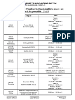 End of Year Examination Timetable 2022-23 Senior