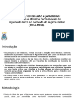 Memória, Testemunho e Jornalismo: Revisitando o Ativismo Homossexual de Aguinaldo Silva No Contexto Do Regime Militar (1964-1988) .