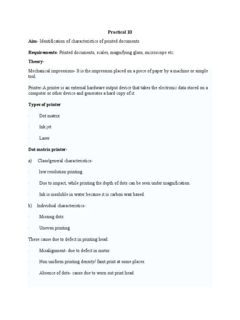 Practical 10 - Examination of Printouts | PDF | Printer (Computing ...