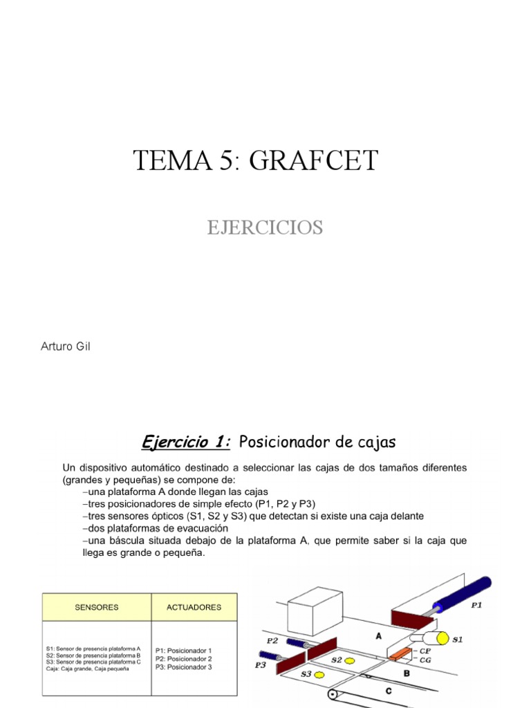 Tema 5 - Grafcet Ejercicios. Arturo Gil | PDF