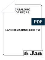 Catálogo de peças do Lancer Maximus 8.000 TM para implementos agrícolas