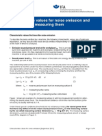 Characteristic Values For Noise Emission and Standards For Measuring Them