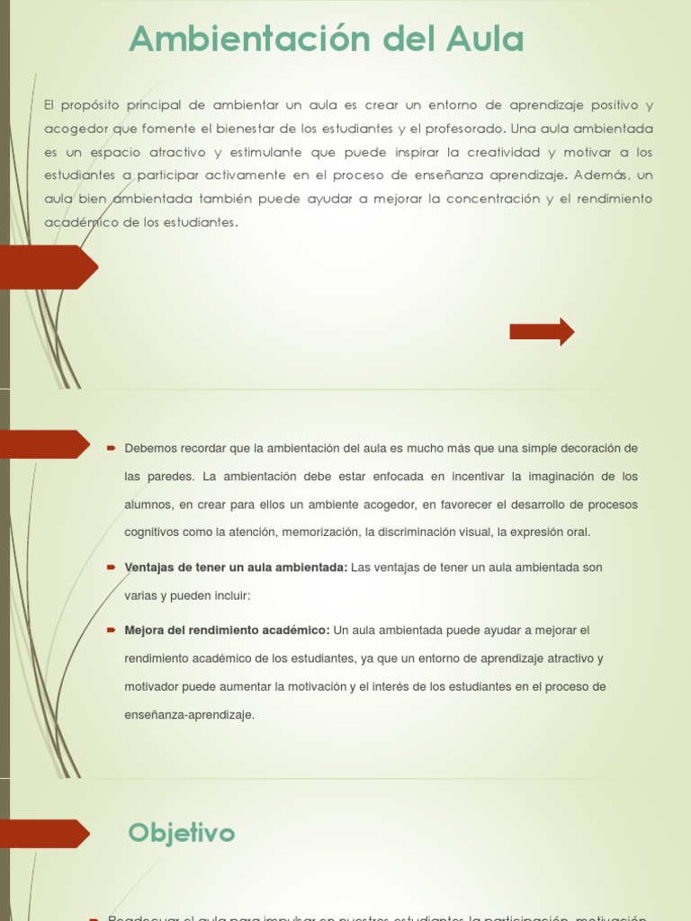 Importancia de la Ambientación del Aula | PDF | Salón de clases ...
