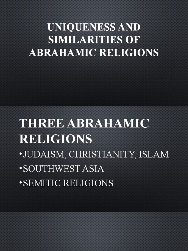 Commonalities in Abrahamic Religions | PDF | Abrahamic Religions | God