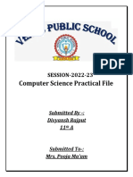 Computer Science Practical File Session 2022-23 Programs