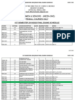 Freshmen & Seniors (Week-One) : Office of The Director of Course Schedule