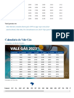 Calendário do Vale-Gás 2023 com datas de pagamento bimestral