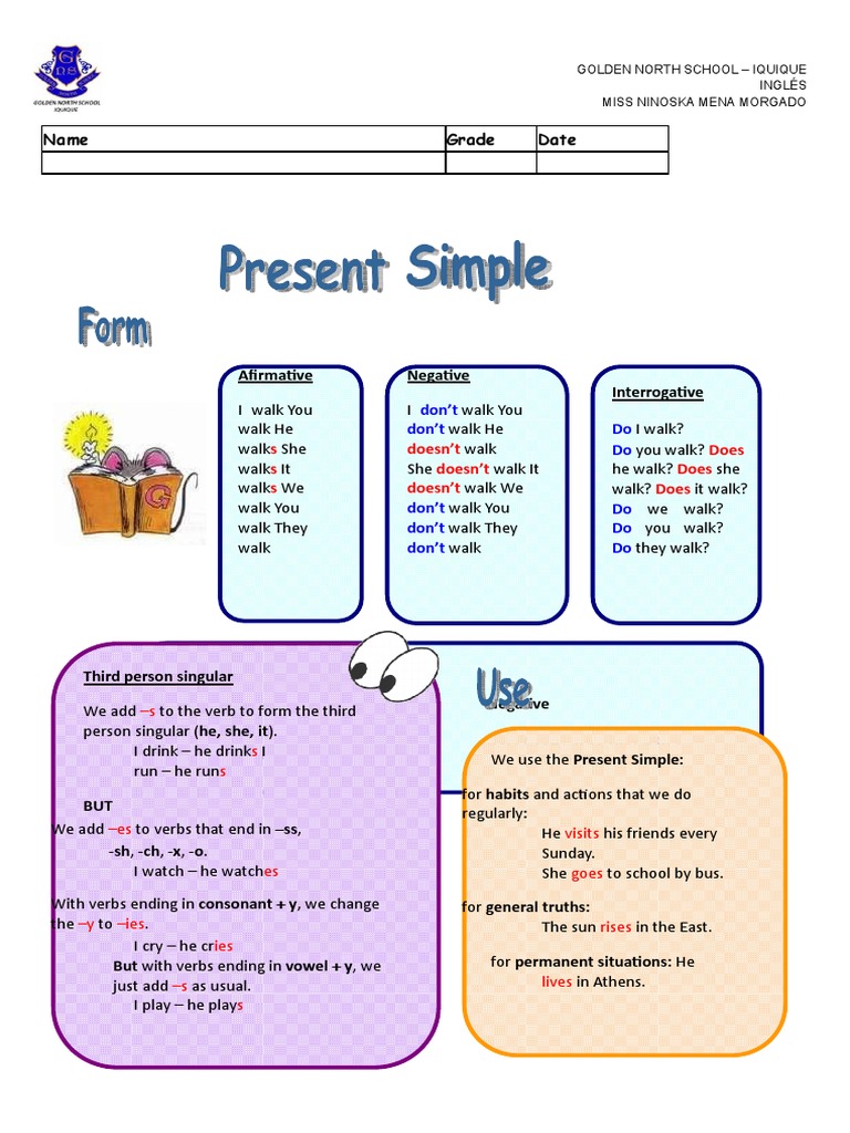 Present Simple Tense Guide | PDF | Language Mechanics | Cognitive Science