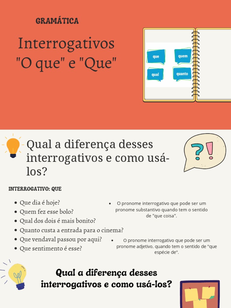 Interrogativos Que E O Que Pdf