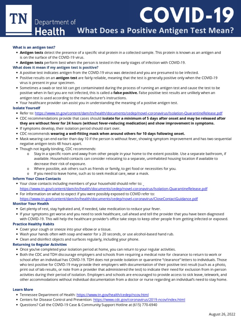 What Does A Positive Antigen Test Mean? PDF Immunology Medicine