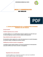 2. CAUSAS DETERMINANTES DE LA DISMINUCIÓN DE MATERIA ORGÁNICA DE LOS SUELOS.