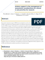 Non-Invasive Respiratory Support in The Management of Acute COVID-19 Pneumonia - Considerations For Clinical Practice and Priorities For Research