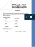 Curriculum Vitae: Domicilio en Mz.L2-Lote 37 Nueva Morococha Celular:925229968 Perfil Profecional