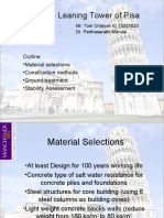 The Leaning Tower of Pisa: Outline - Material Selections - Construction Methods - Ground Treatment - Stability Assessment
