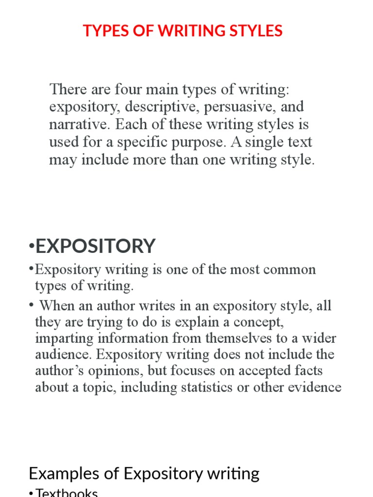 Types of Writing Styles | PDF | Communication | Human Communication