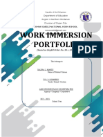 Work Immersion Portfolio: (Based On Deped Order No. 30 S. 2017)