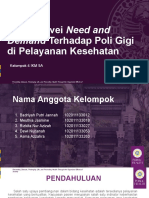 Hasil Survei Need and Di Pelayanan Kesehatan: Demand Terhadap Poli Gigi