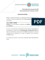 Comunicación Nº11-23. Rectificatoria Visitas Estadio Único La Plata