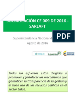 Sector Salud - Super Intendencia de Salud - Socializaciòn de CE 009 - SARLAFT