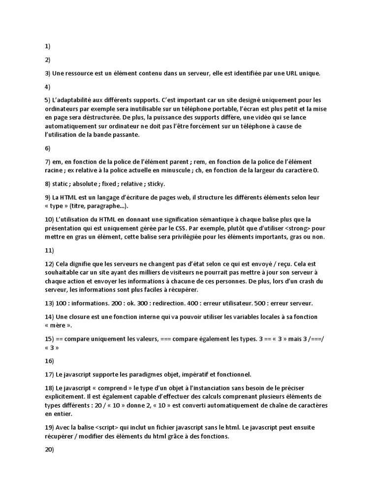 Annale web pdf html javascript