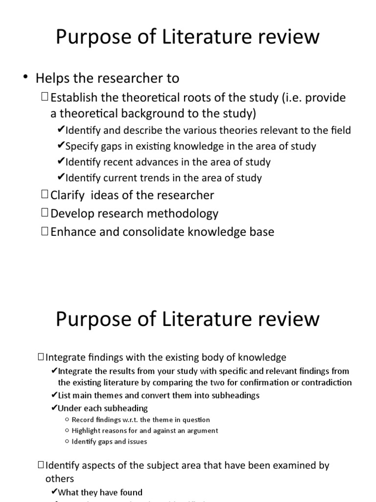 Importance of Literature Review in Research | PDF