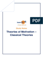 Theories of Motivation - Classical Theories: Study Notes