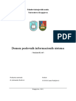 Domen Poslovnih Informacionih Sistema: Fakultet Inženjerskih Nauka Univerzitet U Kragujevcu