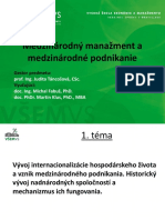 Medzinárodný Manažment A Medzinárodné Podnikanie: Gestor Predmetu: Vyučujúci