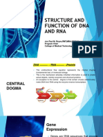 Structure and Function of Dna and Rna: Jon Paul M. Reyes, RMT, MBA, MSMLS Program Chair College of Medical Technology