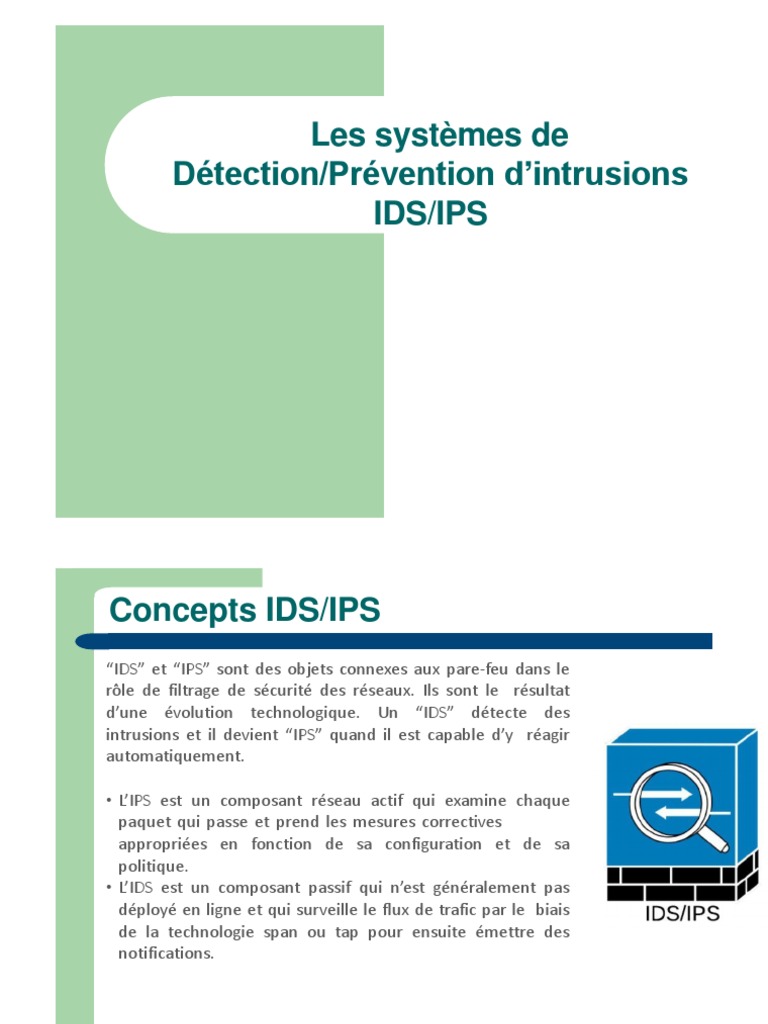 Systèmes IDS/IPS : Concepts et Fonctionnalités | PDF | Pare-feu ...