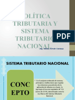 Política Tributaria Y Sistema Tributario Nacional: Abg. Tatiana Arévalo Carranza