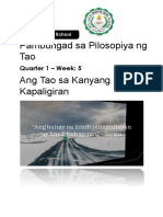 Pambungad Sa Pilosopiya NG Tao Ang Tao Sa Kanyang Kapaligiran