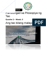 Pambungad Sa Pilosopiya NG Tao Ang Tao Bilang Malaya: Quarter 2 - Week: 5
