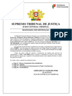 Mandado de detenção emitido para cumprimento de pena de prisão