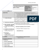 Sdo - Laguna - Rsrch21Stqrt By:Ara - Sjnhs Main: Learning Competency Form CG (2017)