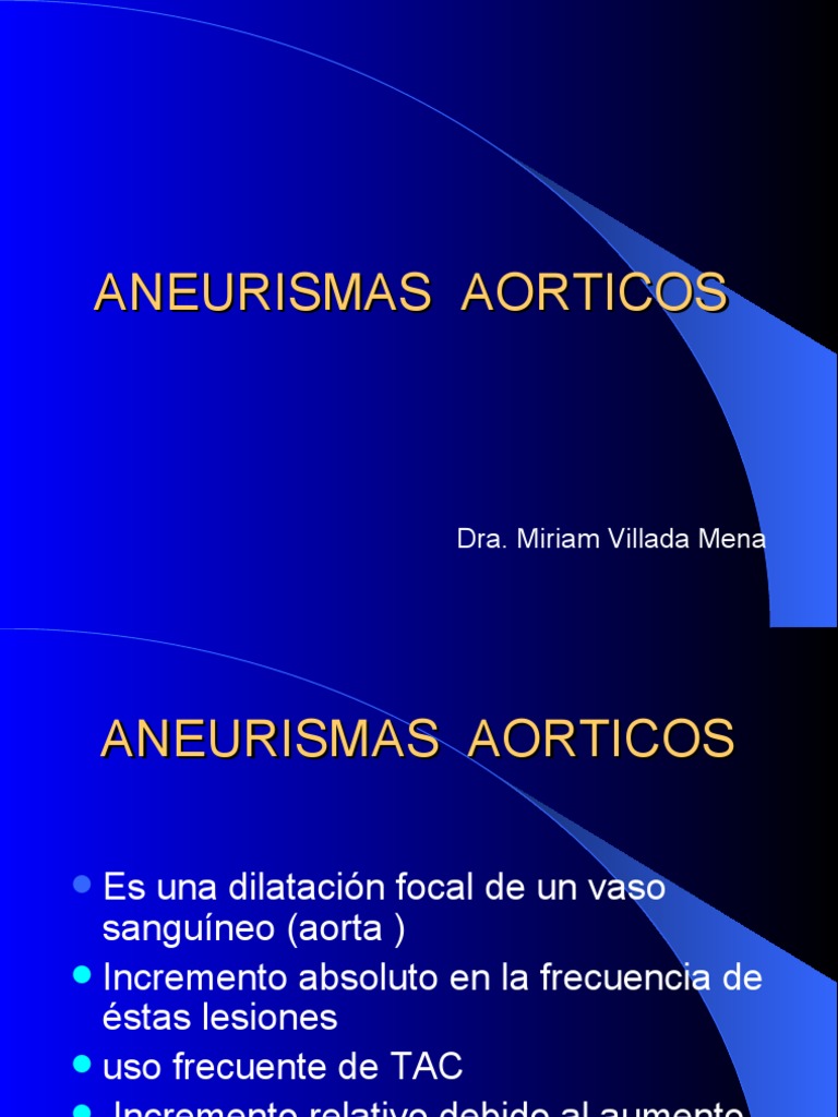 Aneurismas Aórticos: Diagnóstico y Tratamiento | PDF | Aorta | Medicina ...